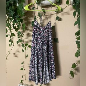 Pleated Multi Pattern Babydoll Dress